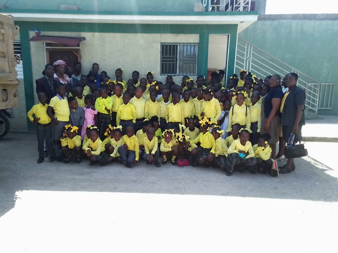 Students on campus at La Paix Foundation